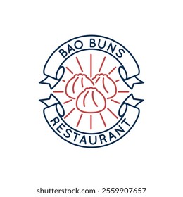 Asian Logo with Dumpling icon. Simple dumpling logo icon for social media, app, and web design. Vector illustration