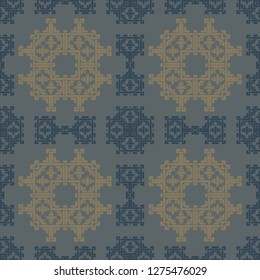 Asian look square geometric seamless pattern, abstract colorful background, texture.