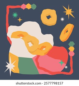 asian lucky bag with coins coming out illustration
