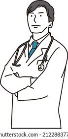 Asian male doctor with arms folded