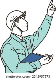 Asian male worker confirming inspection
