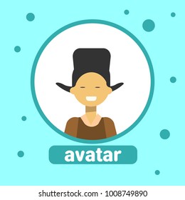Icono de avatar de hombre asiático varón mongol en imagen de vector plano de perfil de vestuario tradicional