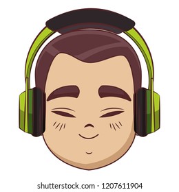 Asian man face cartoon