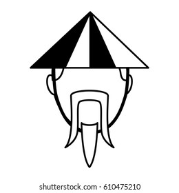 asian man head character vector illustration design