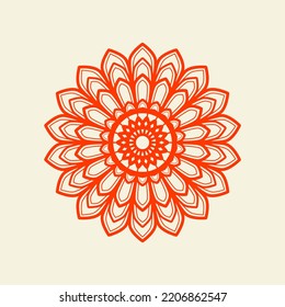 Blumensymbol der asiatischen Mandala. Blumenmuster mandala Vektorgrafik. Blumenlogo