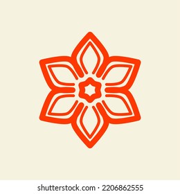 asian mandala flower symbol. flower pattern mandala vector illustration. flower logo