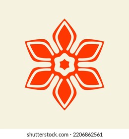 asian mandala flower symbol. flower pattern mandala vector illustration. flower logo