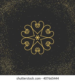 Asian mandala ornament. Vector decorative circular symbol.