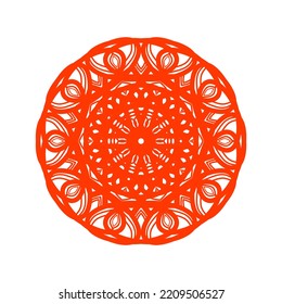 asian mandala pattern flat design vector illustration. oriental circle flower pattern