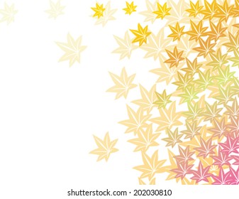 Asian maple leaves border pattern with space for text