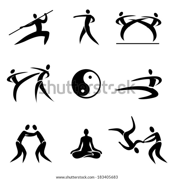 アジアの武道のアイコンスポーツのシンプルな絵文字アジア武道の