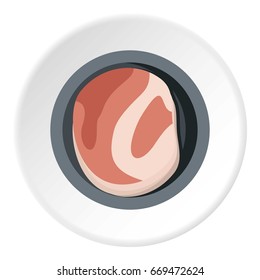 Asian meat icon in flat circle isolated on white background vector illustration for web