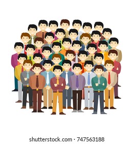 Asian men community vector concept in flat style