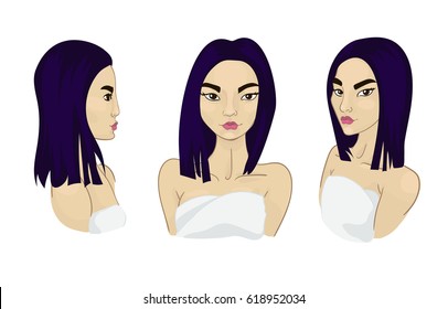 asian model beautiful vector illustration