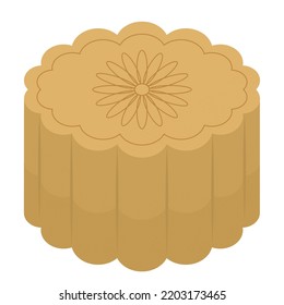 asian mooncake design over white