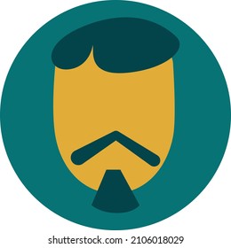 Asian moustache style, illustration, vector on a white background.