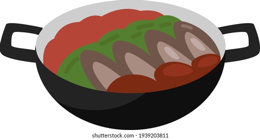 Asian Nabemono, Illustration, Vector On A White Background