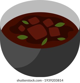 Asian nasi rawon, illustration, vector on a white background