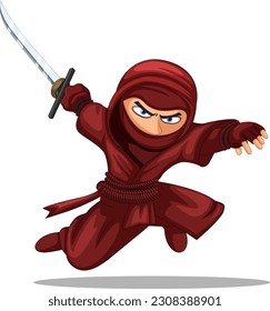 Asian ninja cartoon character illustration