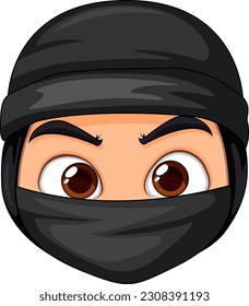 Asian ninja cartoon character illustration