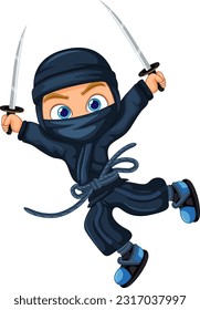 Asian ninja cartoon character illustration