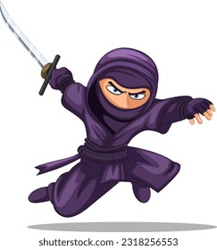 Asian ninja cartoon character illustration