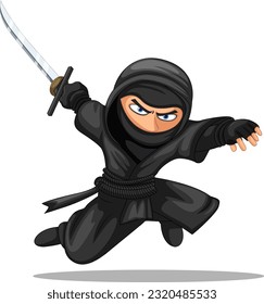 Asian ninja cartoon character illustration