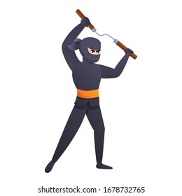 Asian ninja icon. Cartoon of asian ninja vector icon for web design isolated on white background