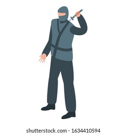 Asian ninja icon. Isometric of asian ninja vector icon for web design isolated on white background