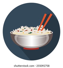 Asian noodle, bowl icon