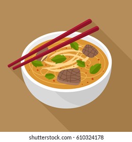 Asian noodle soup vector
