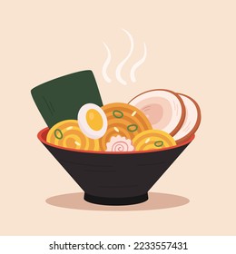 Asian noodles ramen vector image