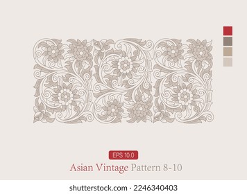 Asian Openwork Vintage Symmetrical Pattern - Oriental Pattern White Background