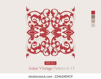 Asian Openwork Vintage Symmetrical Pattern - Oriental Pattern White Background