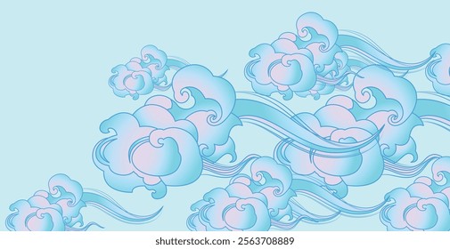 Asian oriental style cloud abstract background