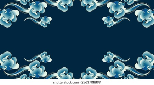 Asian oriental style cloud abstract vector art