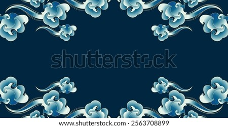 Asian oriental style cloud abstract vector art