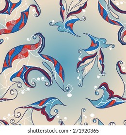 Asian ornament. Artistic vector background, seamless pattern