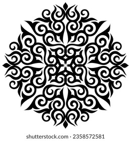 Asian ornamental centrer. Kazakh beautiful ornament