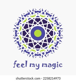 Asian ornamental emblem. Oriental geometric logo template. Vector arabic circular mosaic mandala