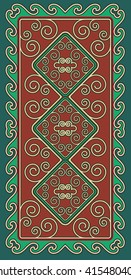 Asian ornaments collection. Historically ornamental of nomadic people. It based on real-Kazakh carpets of felt and wool. 