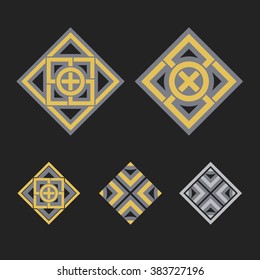 Asian ornaments. Vector arabic geometric symbols set