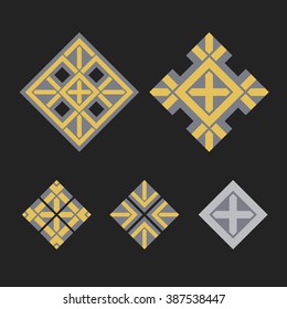 Asian ornaments. Vector arabic geometric symbols set