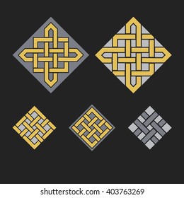 Asian ornaments. Vector arabic geometric symbols set