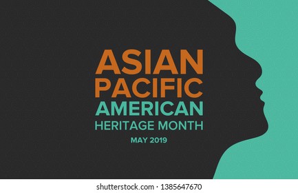 Asian Pacific American Heritage Month. Celebrated in May. It celebrates the culture, traditions, and history of Asian Americans and Pacific Islanders in the United States. Poster, card, banner. Vector