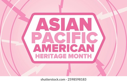 Asian Pacific American Heritage Month. Celebrated in May. It celebrates the culture, traditions and history of Asian Americans and Pacific Islanders in the United States. Poster, card, banner. Vector