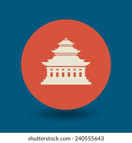 Asian Pagoda icon or sign, vector illustration