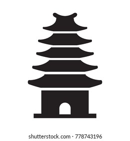 Asian Pagoda Icon Vector. Vector.