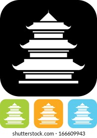 Asian Pagoda Tower vector icon isolated 