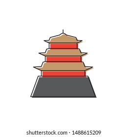 Asian pagoda vector icon symbol architecture isolated on white background